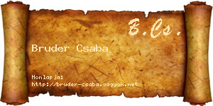 Bruder Csaba névjegykártya