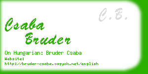 csaba bruder business card